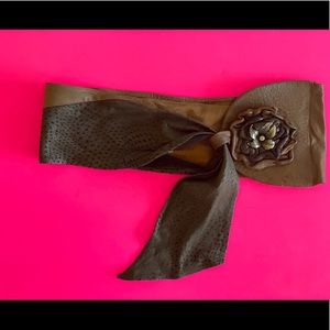 Custom made real leather wide waist belt